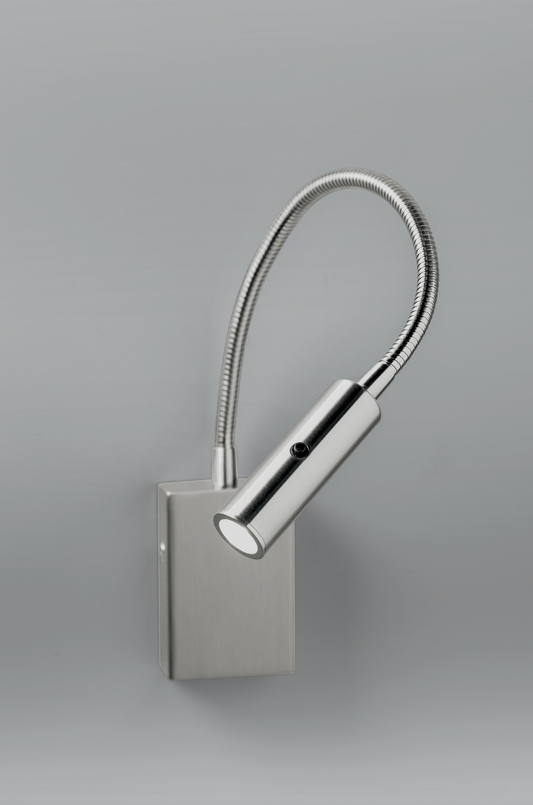 Satin Chrome Flexible Bedside Reading Light with Switch on Head - ID 10430