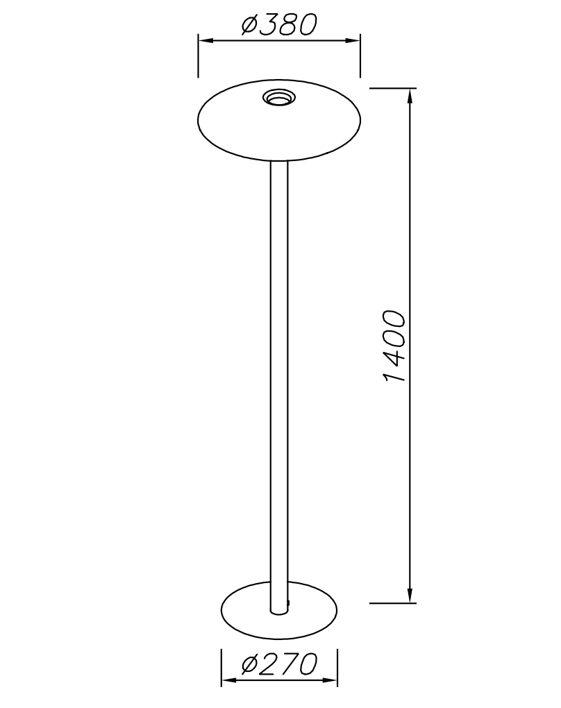 HAT Matt Gold Up & Down Diffused Floor Light - ID 10732