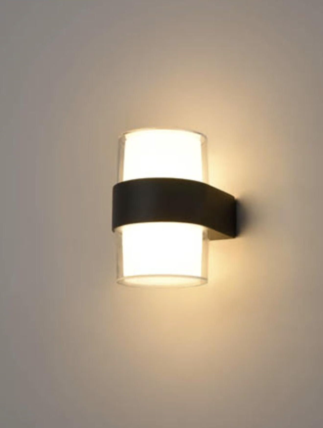 AUR Compact Matt Black Outdoor Wall Light - ID 10011