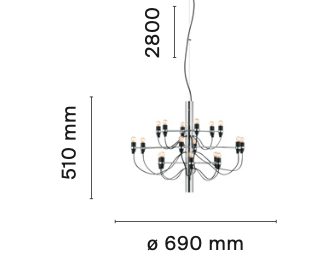 FLOS 2097/18 Suspension With Clear Bulbs - Colour Options