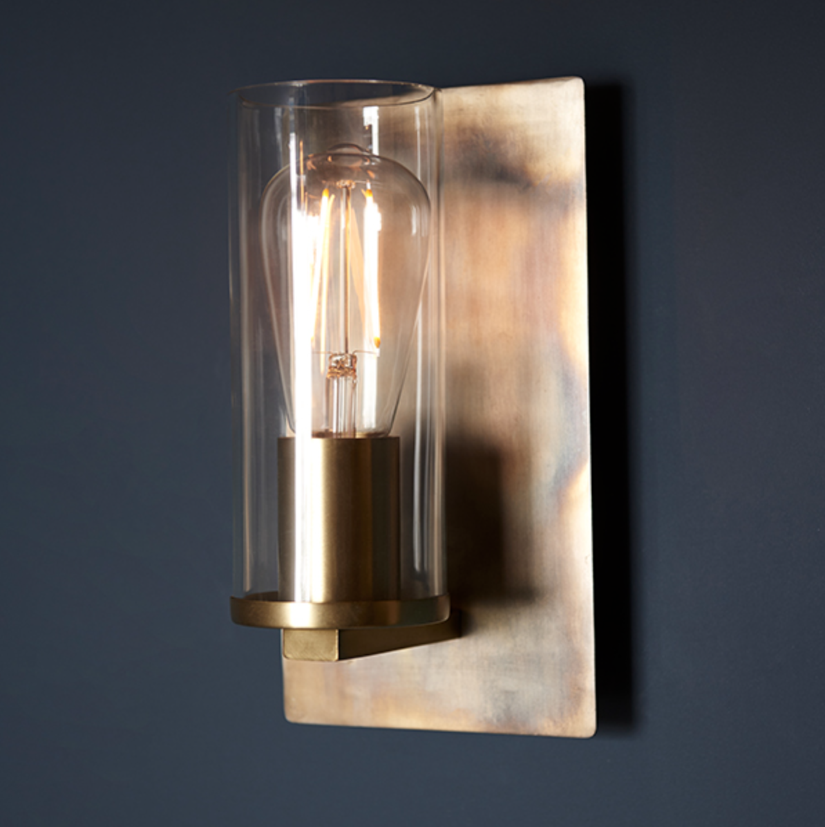 Bronze Patina & Clear Glass Wall Light - ID 11110