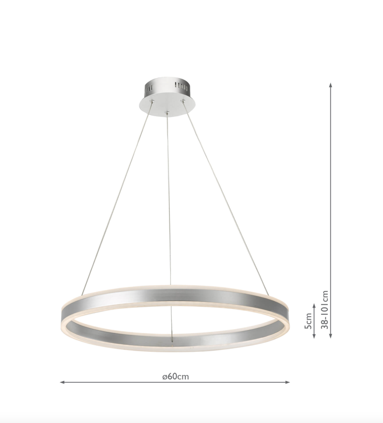 LEN Kingston Satin Silver Up+downlight LED Ring Pendant ID 8947