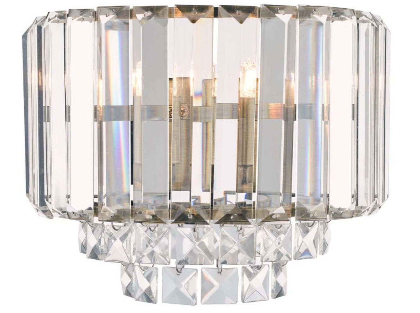 Antique Brass Crystal Wall Light - ID 11102