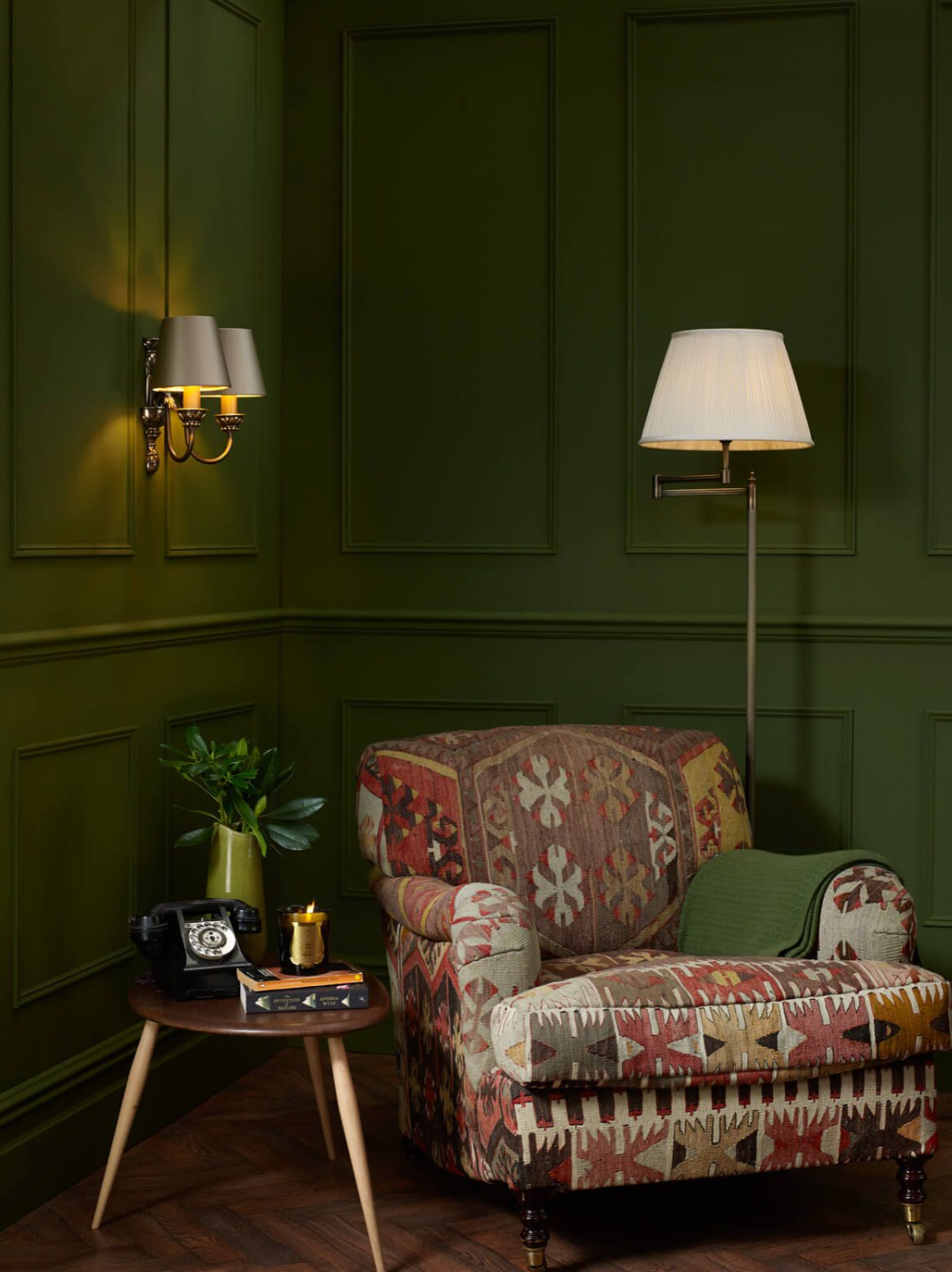 Pimlico Solid Brass Swing Arm Floor Lamp - ID 11461