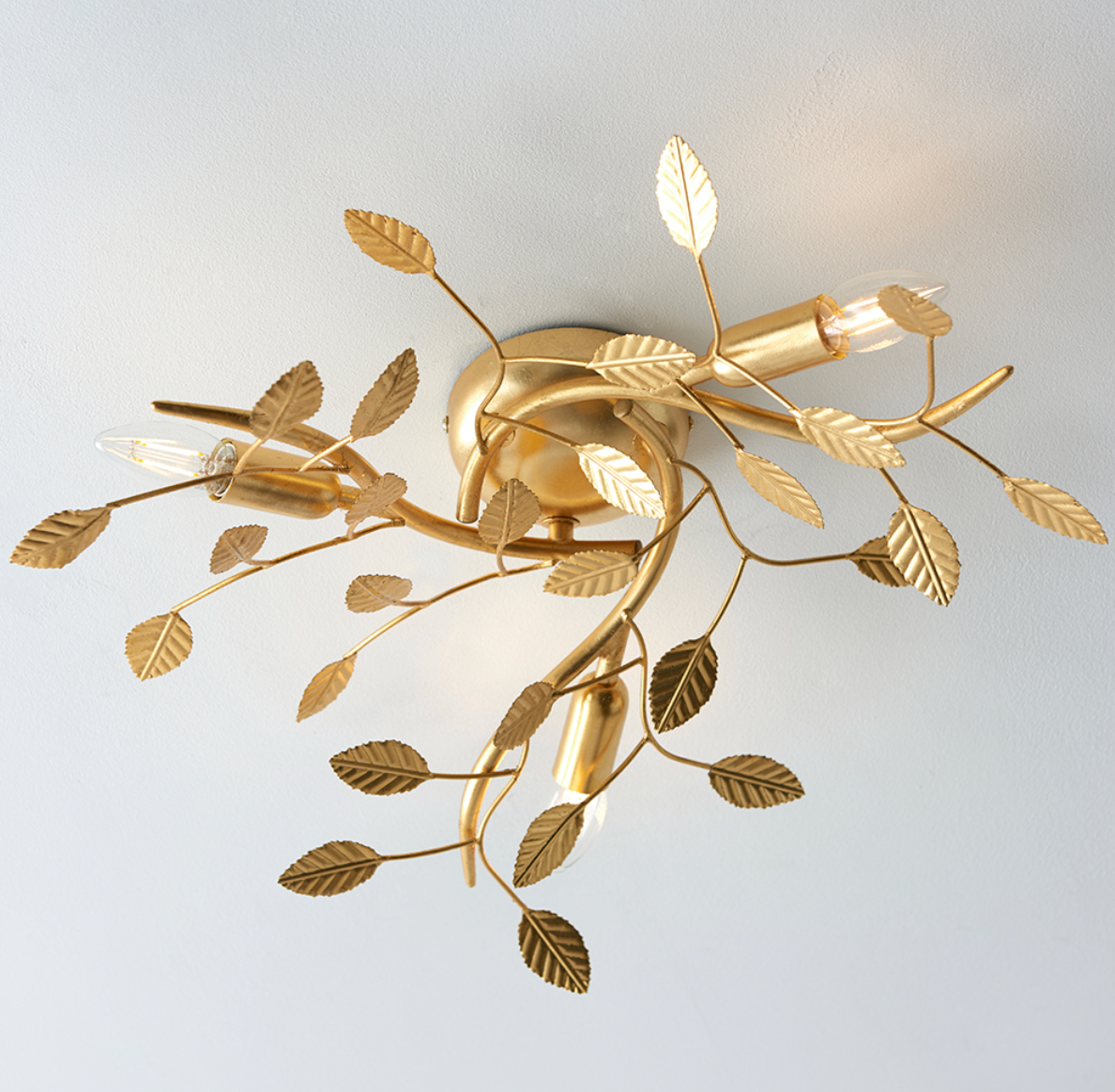 Gold Leaf 3 light flush - ID 11721