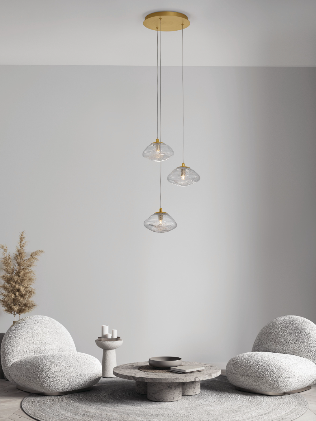 KIN Triple Pendant Brass Gold - ID 11943