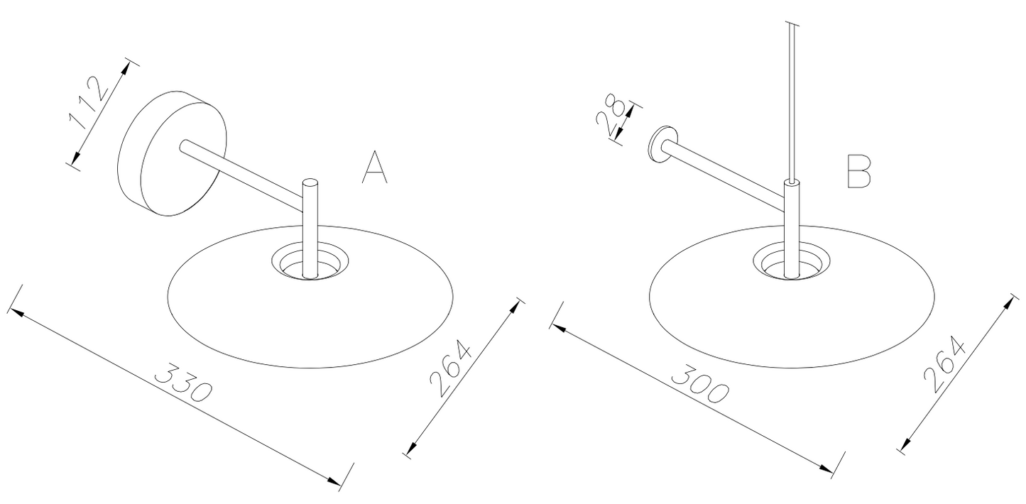 Hat Matt Black Wall Light With Round Shallow Cone Shade - ID