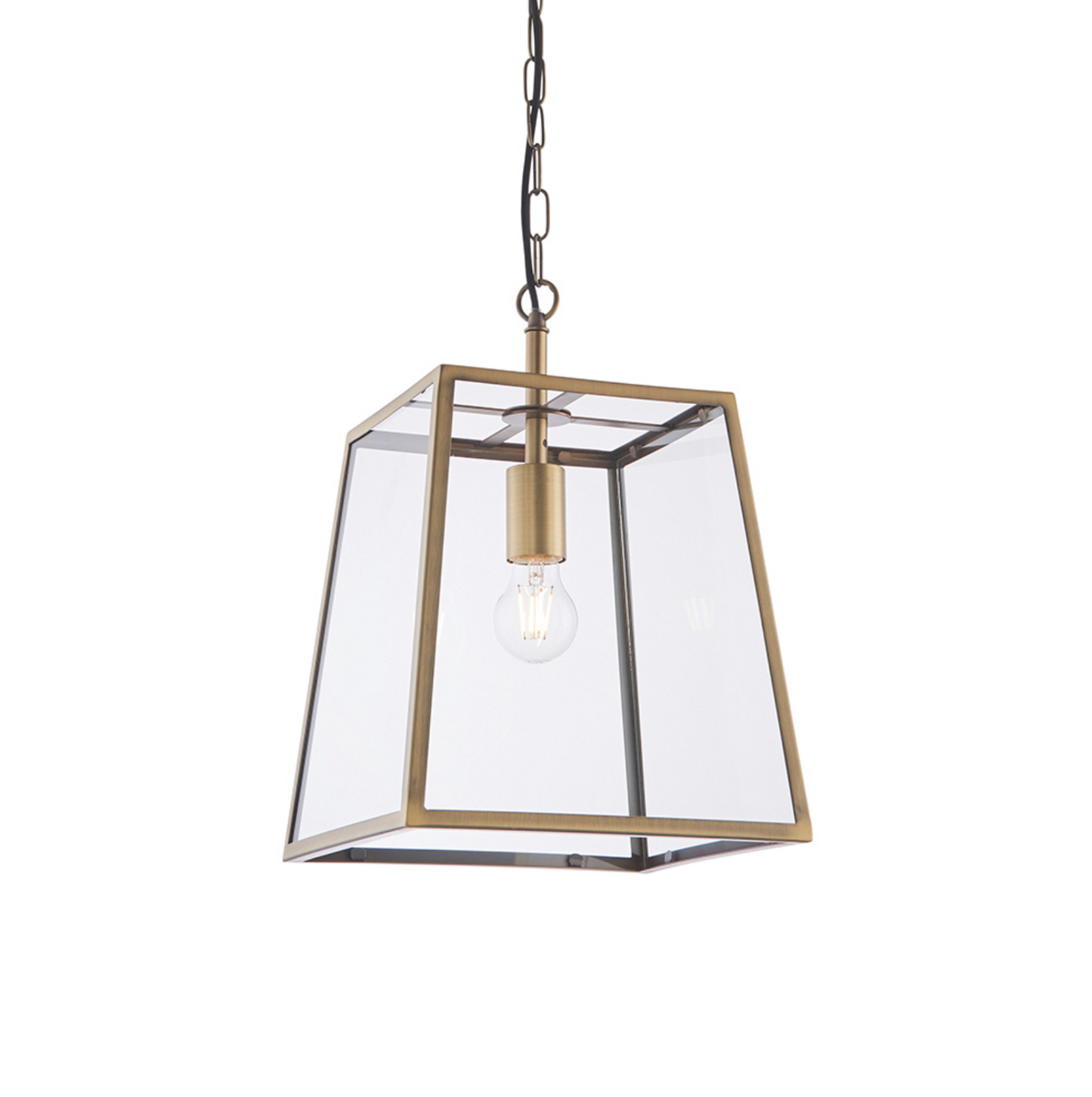Single Box Pendant, Antique Brass - ID 12037