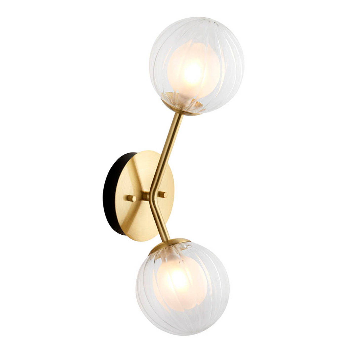 2 Light Wall, Satin Brass - ID 12095