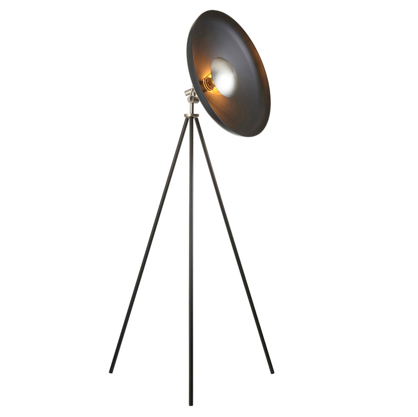 Matt Black Coned Floor Light, Matt Nickel- ID 12098