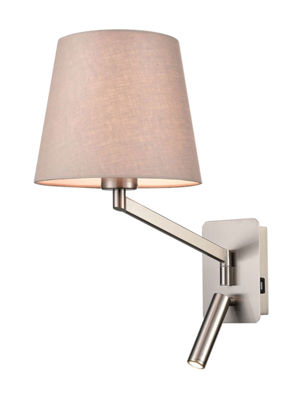 Swing Arm Bracket With USB/LED, Taupe Shade - ID 12124