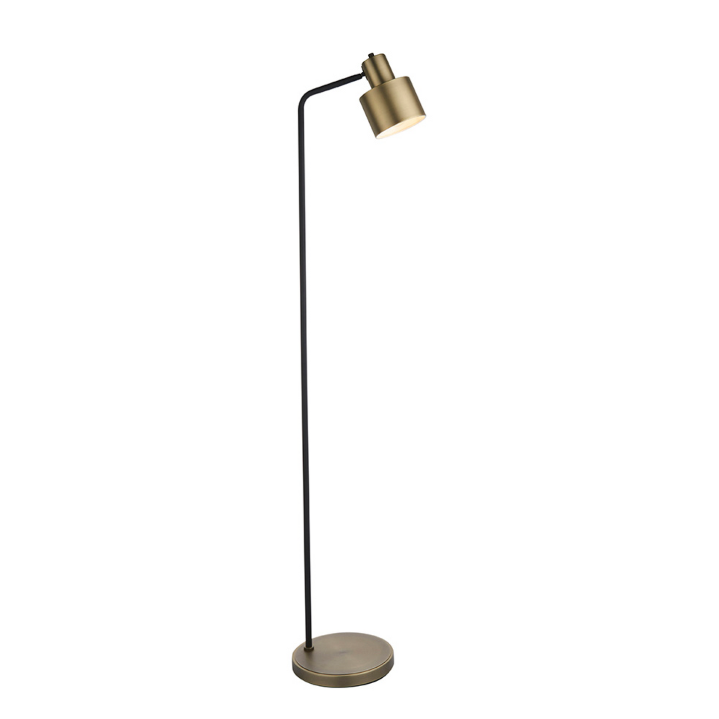 Antique Brass & Matt Black Floor Lamp - ID 12139