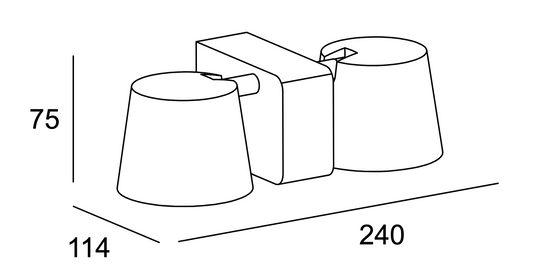 Halkin Modern Double LED Spotlight In White With Silver Facia - ID 12320