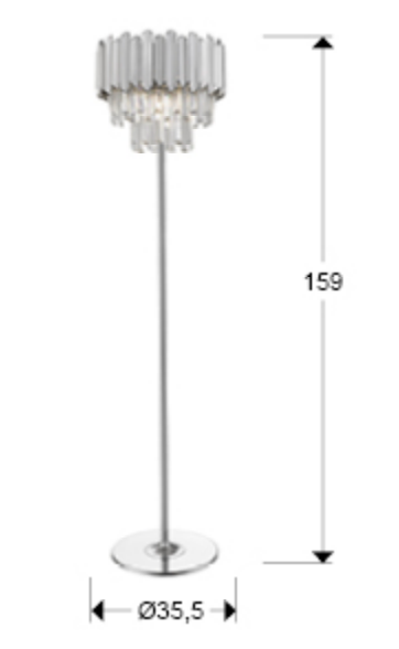 3Lt Floor Lamp, Chrome - ID 12350
