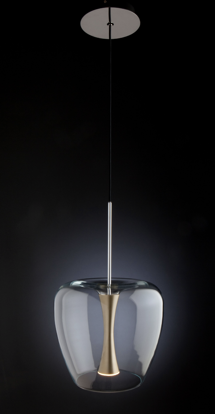 Quasar Apple Mood Suspension 30 Clear Glass Pendant Brass - ID 8983