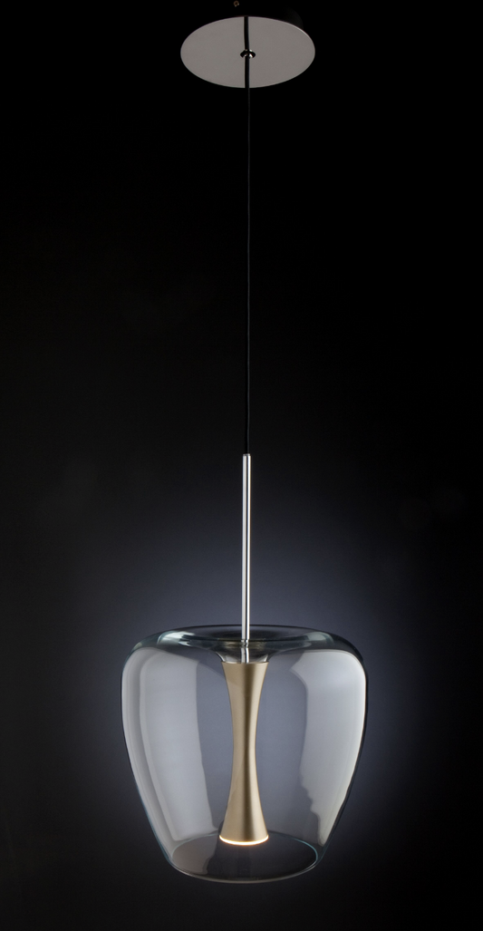 Quasar Apple Mood Suspension 30 Clear Glass Pendant Brass - ID 8983