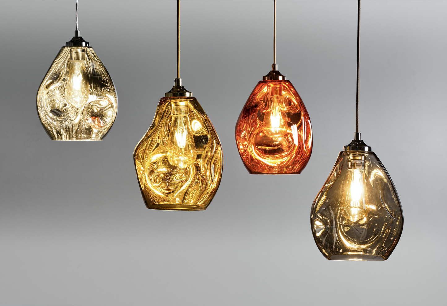 Hague Spun Glass Single Pendant In Smoked - ID 9098