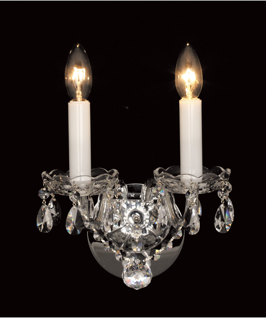 Georgian Strass Crystal Two Arm Wall Light - ID 9705