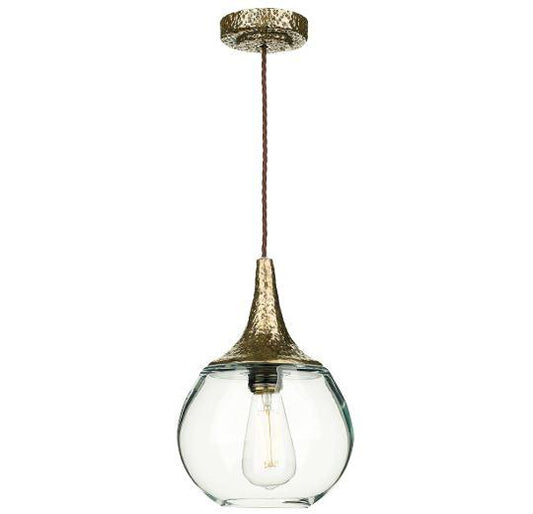 Teardrop Bronze & Glass Pendant - ID 10254