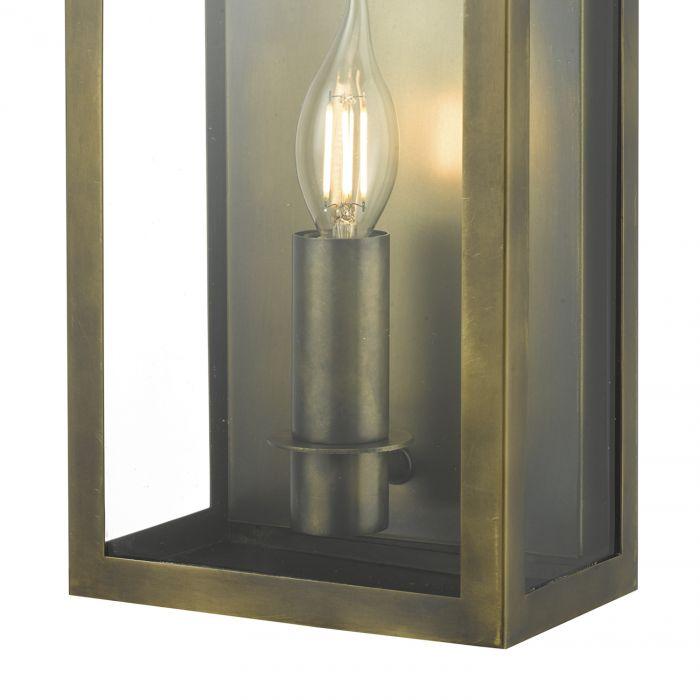 Halston 1 Lamp Coach Lantern In Weathered Brass - ID 9286
