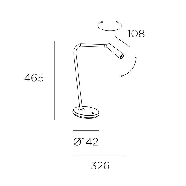 GAM White Directional Table Light - ID 10735