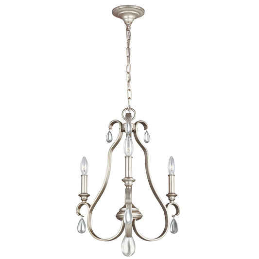 DeWitt Three Light Sunrise Silver Chandelier