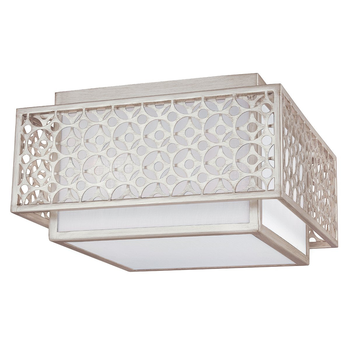 Two Light Silver Flush Mount