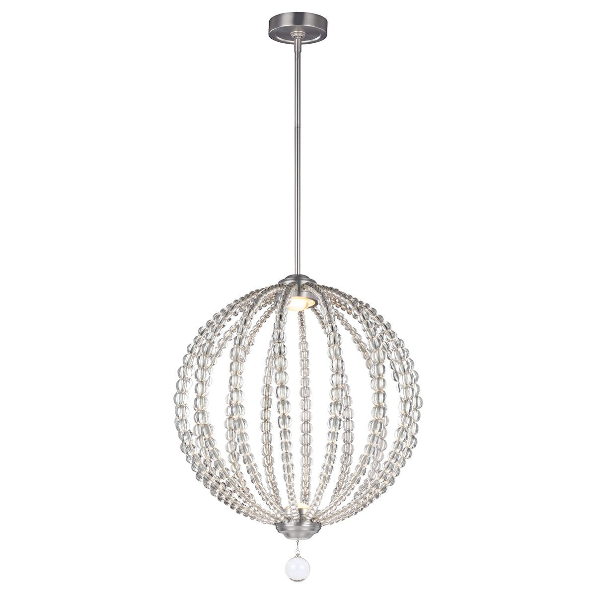 Medium Two Light Satin Nickel LED Pendant