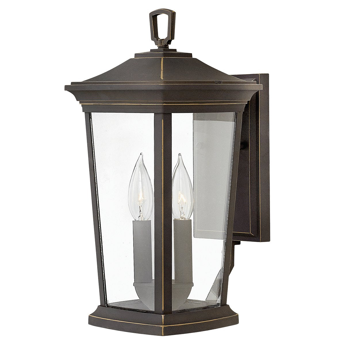 Bromley Two Light Oil Rubbed Bronze Medium Wall Lantern Light