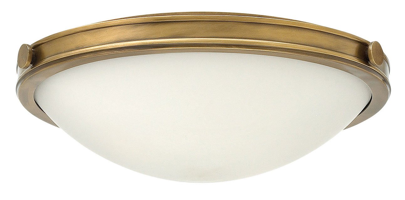 Three Light Heritage Brass Large Flush Mount Ceiling Light