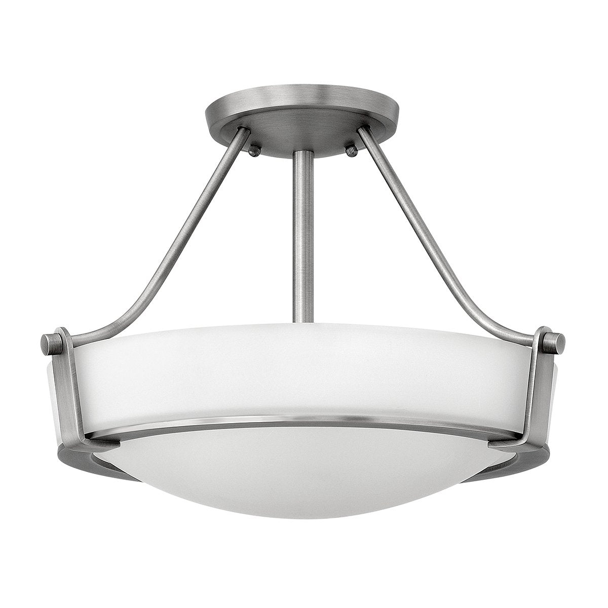 Semi Flush Three Light Antique Nickel