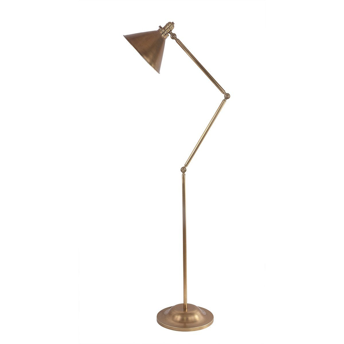 Cantilever floor clearance lamp brass