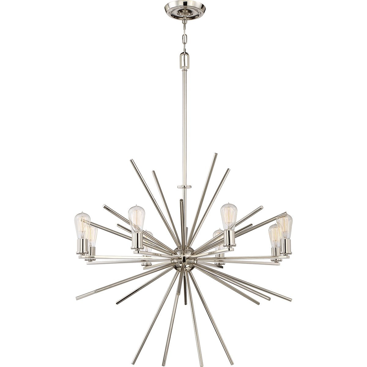 Eight Light Silver Chandelier