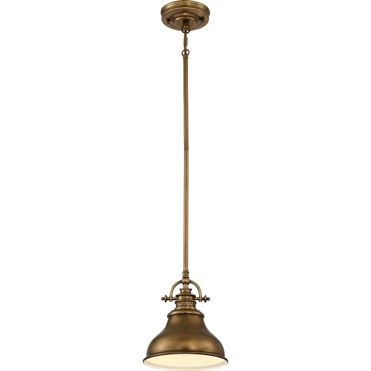 Single Weathered Brass Mini Pendant Light
