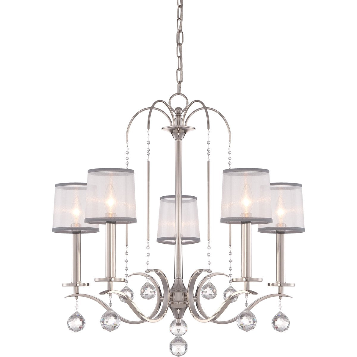 Whitney Five Light Imperial Silver Chandelier