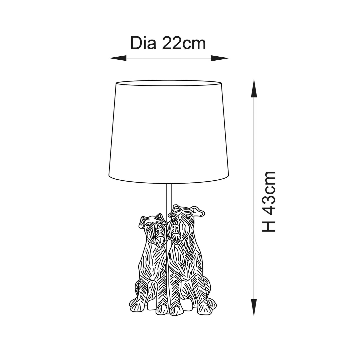 Westie Duo Table Lamp - ID 13259