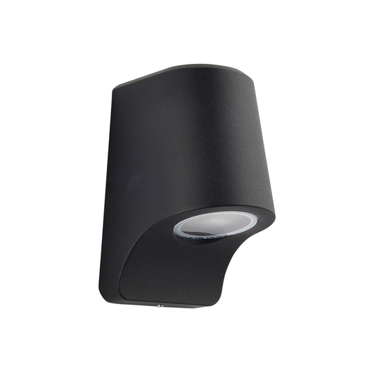 Textured Black Die Cast IP44 Led Wall Light With Frosted Glass -  ID 12503