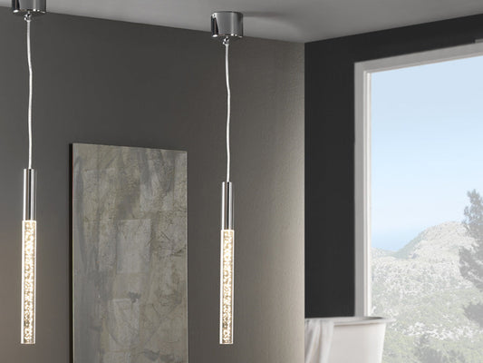Schuller COSMO Chrome & Acrylic LED Pendant - ID 5962 - EX-DISPLAY