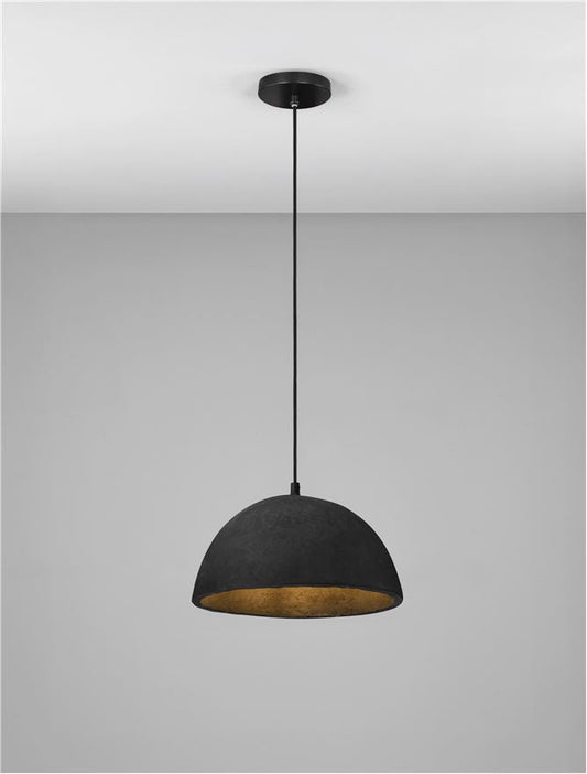 TAL Medium Black Papier-Mâché Dome Pendant - ID 13589
