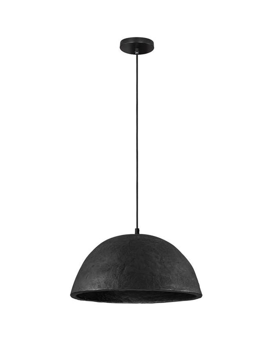 TAL Large Black Papier-Mâché Dome Pendant - ID 13590
