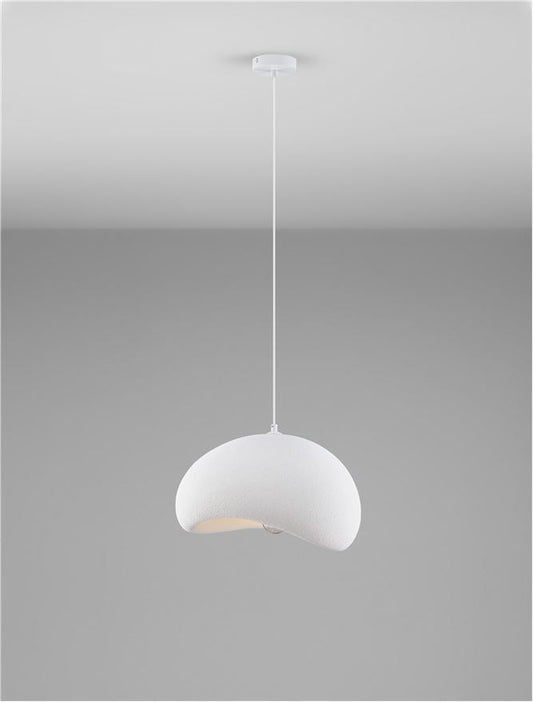 LEF Small Sandy White Polyurethane & Resin Quaver Pendant - ID 13564