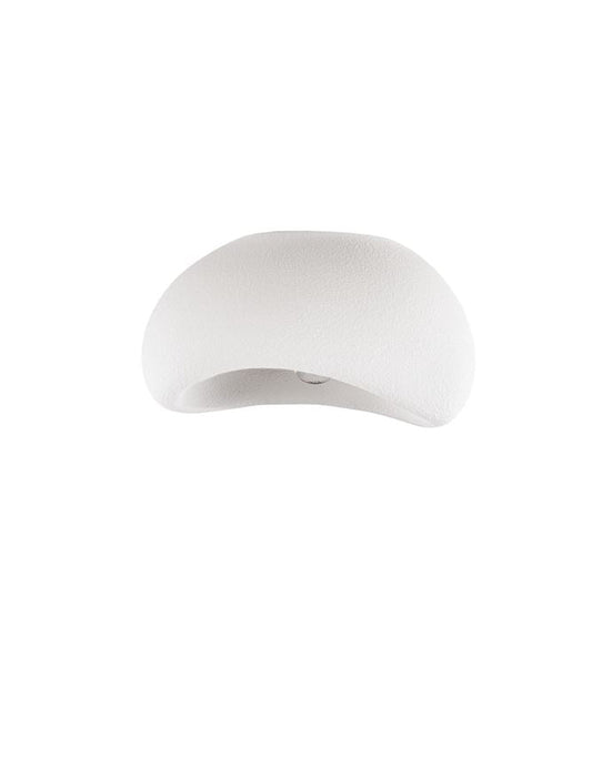 LEF Small Sandy White Polyurethane & Resin Quaver Flush Ceiling Light - ID 13567
