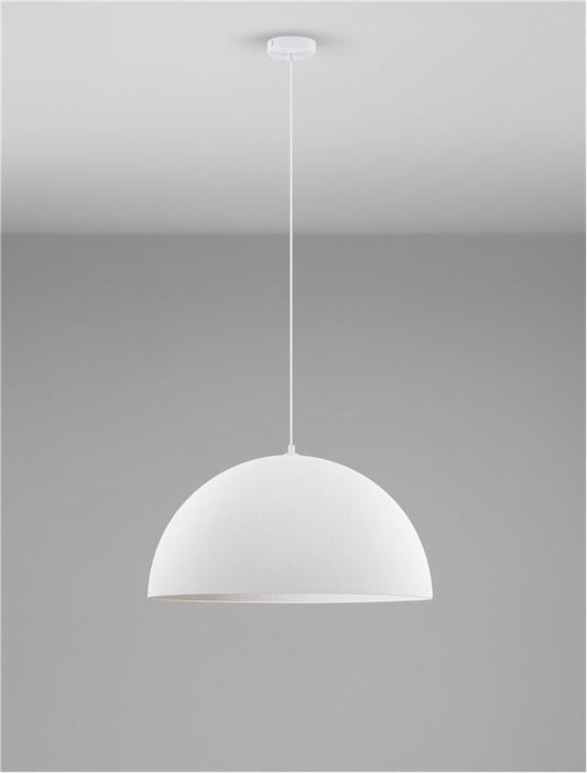 LEF Large Sandy White Polyurethane & Resin Dome Pendant - ID 13571