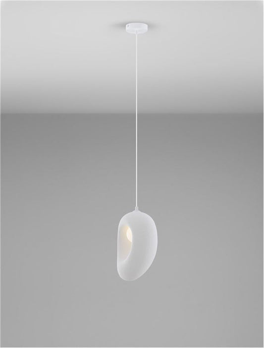 LEF Short Sandy White Polyurethane & Resin Organic From Pendant - ID 13582