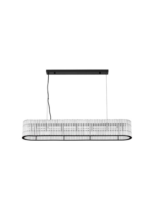 BAR Matt Black Metal & Clear Glass Over Table Pendant - ID 13199