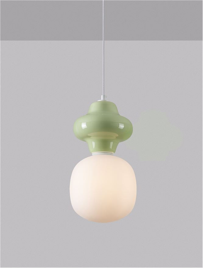 CHI Green Ceramic & Opal Glass Single Pendant - 13276