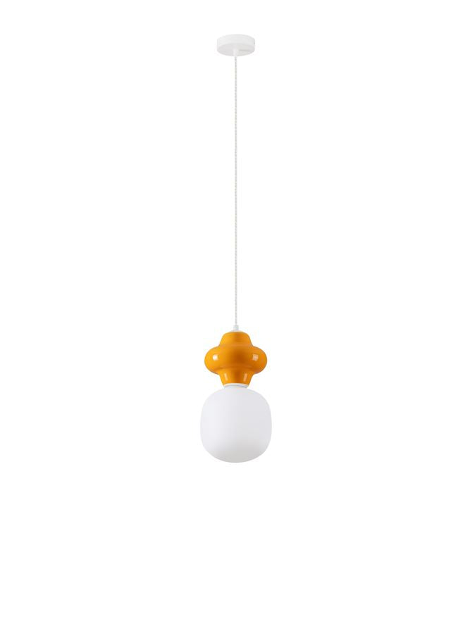 CHI Orange Ceramic & Opal Glass Single Pendant - 13277