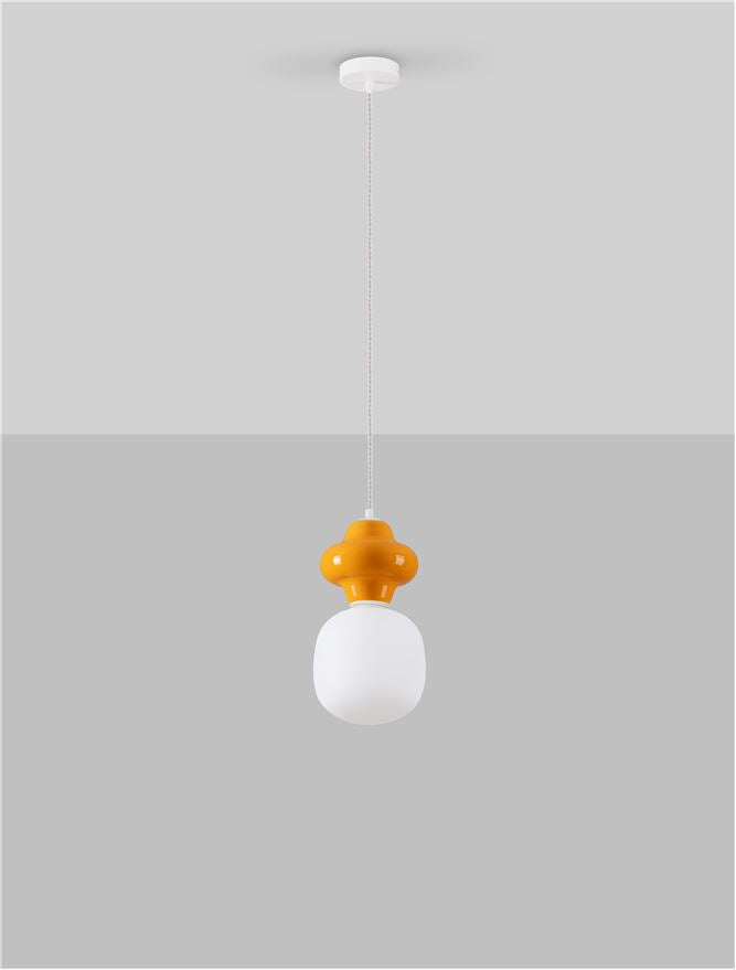 CHI Orange Ceramic & Opal Glass Single Pendant - 13277