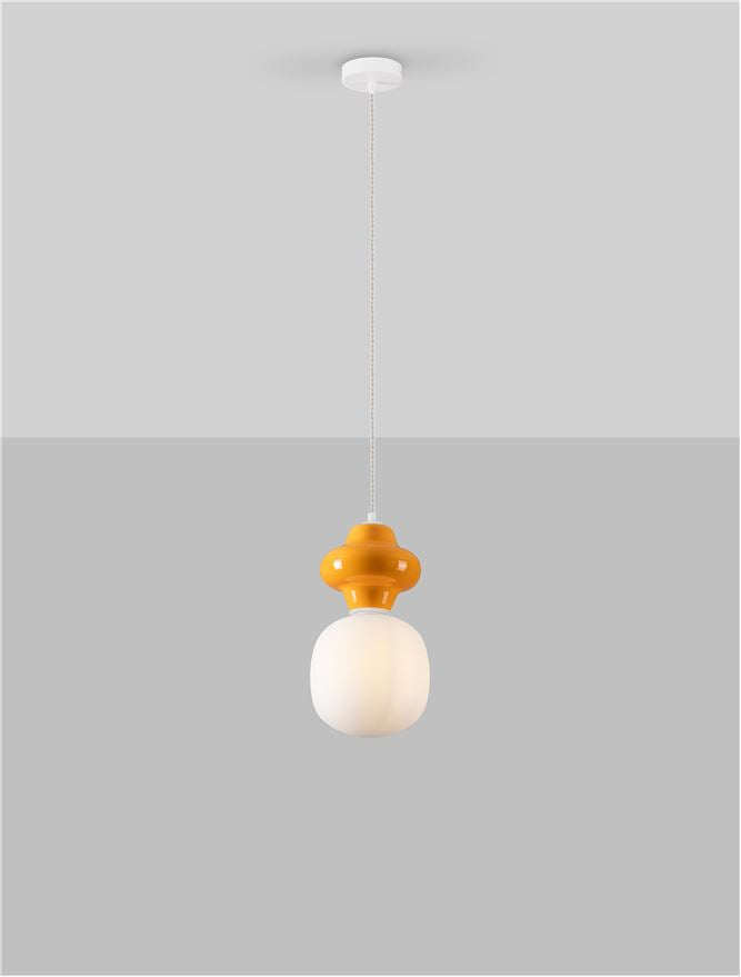 CHI Orange Ceramic & Opal Glass Single Pendant - 13277