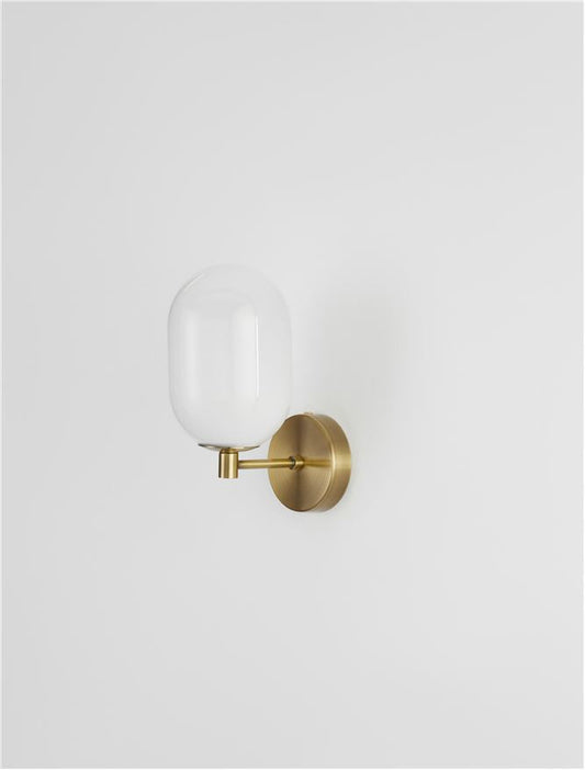 BAL Brass Gold Metal Wall Light With Gradient White Glass - ID 12508